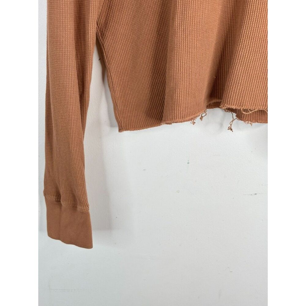 Mate Organic Cotton Waffle Top M Brown Lounge Minimalist Sustainable Made in USA - Picture 3 of 10